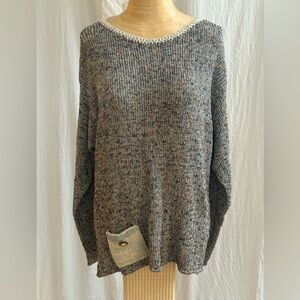 Ani Barrie Cozy Oversized Cotton/Rayon Vintage Knit Sweater w/Pocket